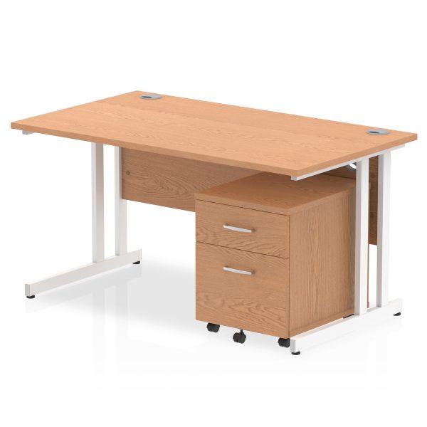 Pulse 1400mm Cantilever Straight Desk With Mobile Pedestal - Image 13