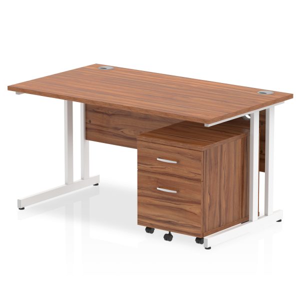 Pulse 1400mm Cantilever Straight Desk With Mobile Pedestal - Image 17