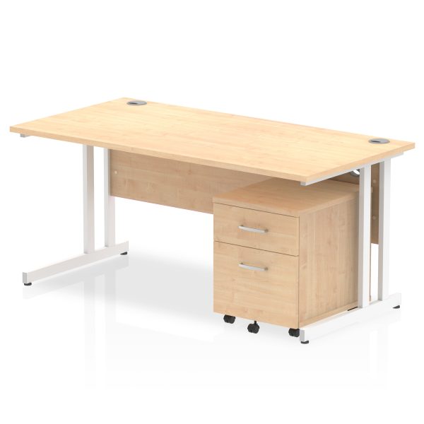 Pulse 1600mm Cantilever Straight Desk With Mobile Pedestal - Image 11