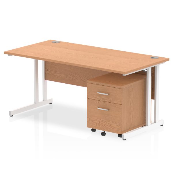 Pulse 1600mm Cantilever Straight Desk With Mobile Pedestal - Image 15