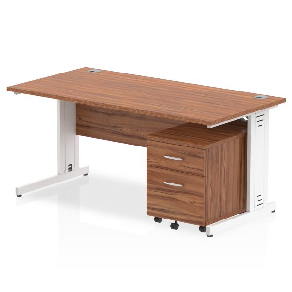 Pulse 1600mm Cable Managed Straight Desk With Mobile Pedestal - Image 19