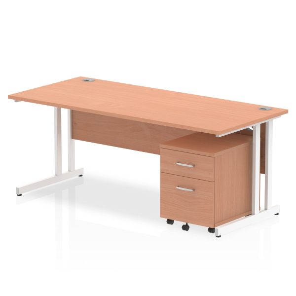 Pulse 1800mm Cantilever Straight Desk With Mobile Pedestal - Image 3