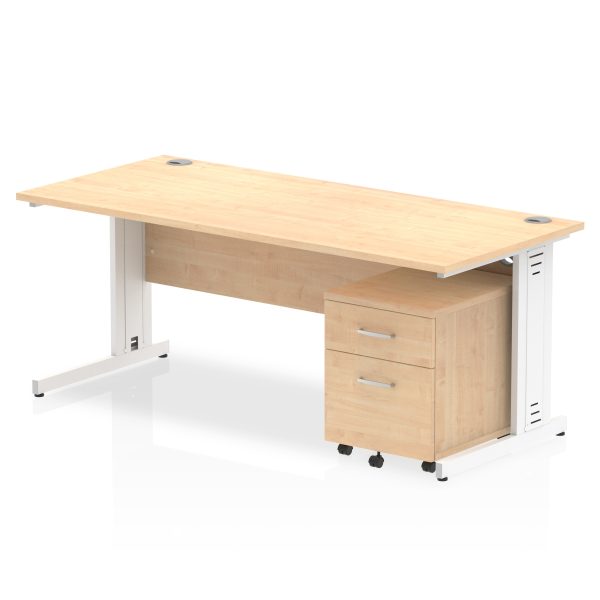 Pulse 1800mm Cable Managed Straight Desk With Mobile Pedestal - Image 11