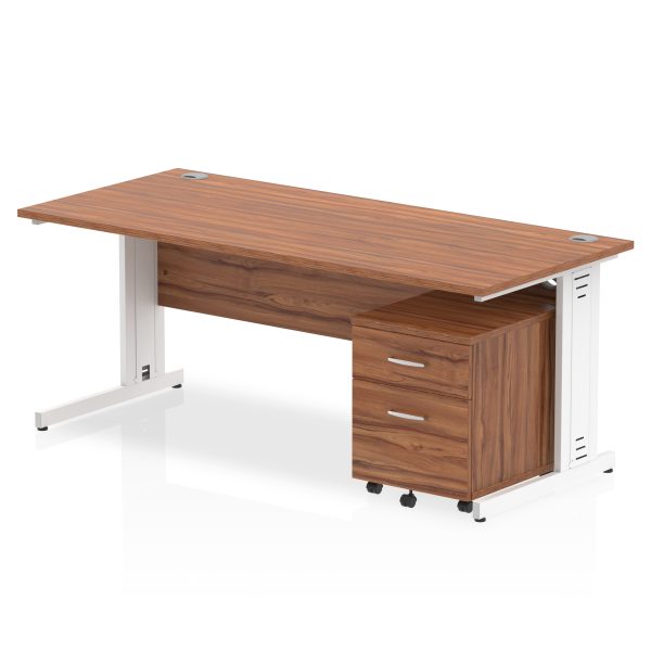 Pulse 1800mm Cable Managed Straight Desk With Mobile Pedestal - Image 19