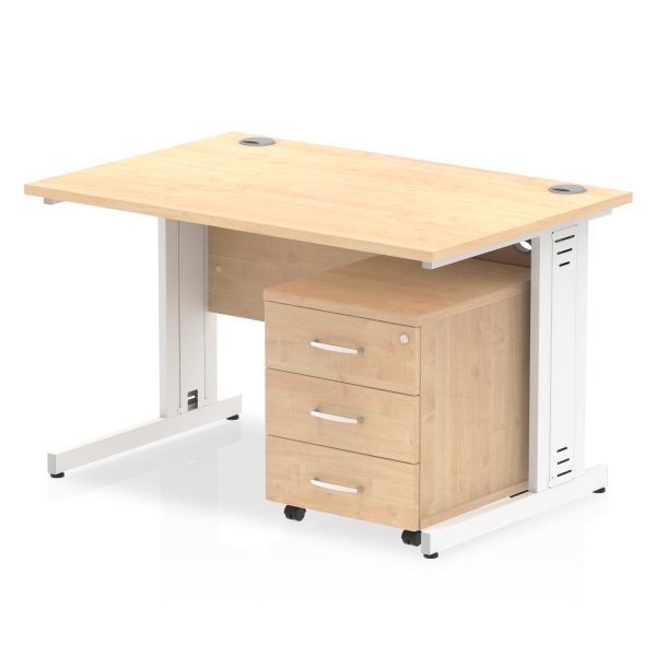 Pulse 1200mm Cable Managed Straight Desk With Mobile Pedestal - Image 12
