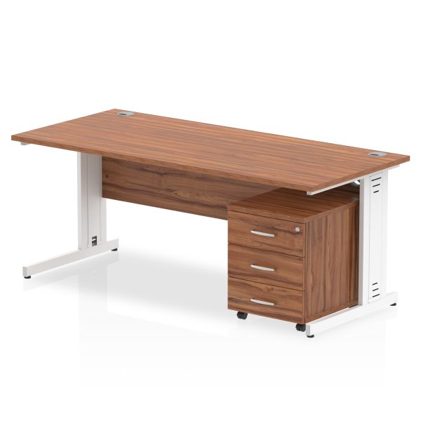 Pulse 1800mm Cable Managed Straight Desk With Mobile Pedestal - Image 20
