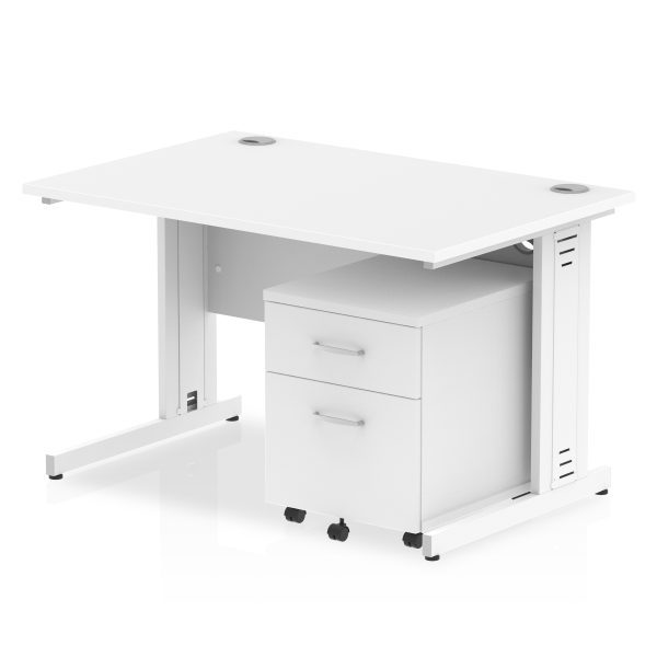 Pulse 1200mm Cable Managed Straight Desk With Mobile Pedestal - Image 23