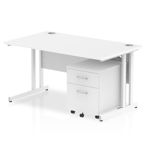 Pulse 1400mm Cantilever Straight Desk With Mobile Pedestal - Image 21