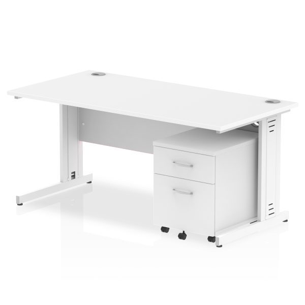 Pulse 1600mm Cable Managed Straight Desk With Mobile Pedestal - Image 23