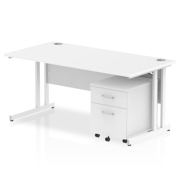 Pulse 1600mm Cantilever Straight Desk With Mobile Pedestal - Image 23