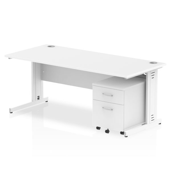 Pulse 1800mm Cable Managed Straight Desk With Mobile Pedestal - Image 23
