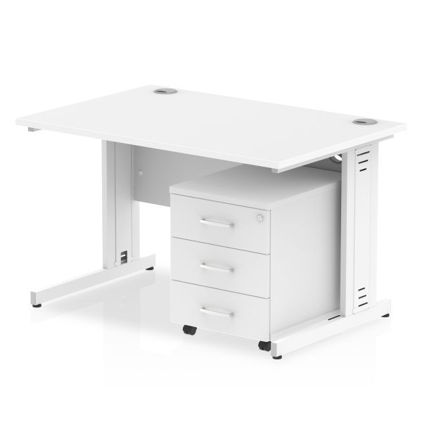 Pulse 1200mm Cable Managed Straight Desk With Mobile Pedestal - Image 24