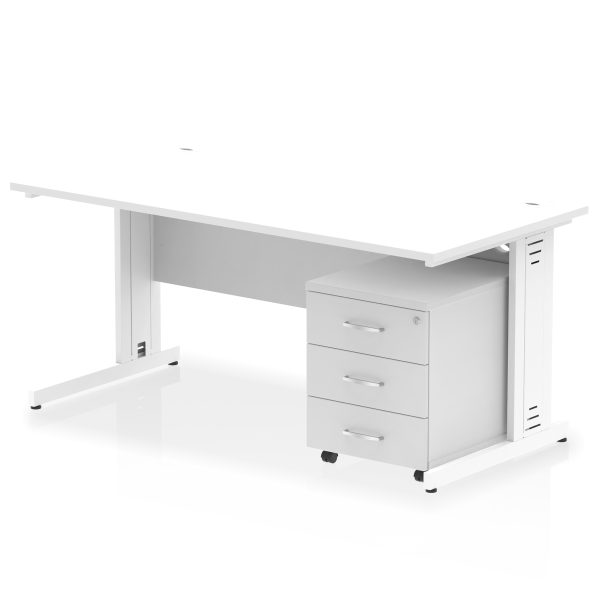 Pulse 1600mm Cable Managed Straight Desk With Mobile Pedestal - Image 24