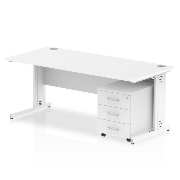 Pulse 1800mm Cable Managed Straight Desk With Mobile Pedestal - Image 24