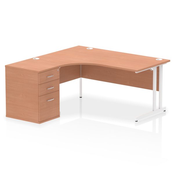 Pulse 1600mm Cantilever Left Crescent Desk Workstation - Image 3