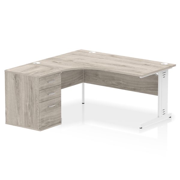 Pulse 1600mm Cable Managed Left Crescent Desk Workstation - Image 9