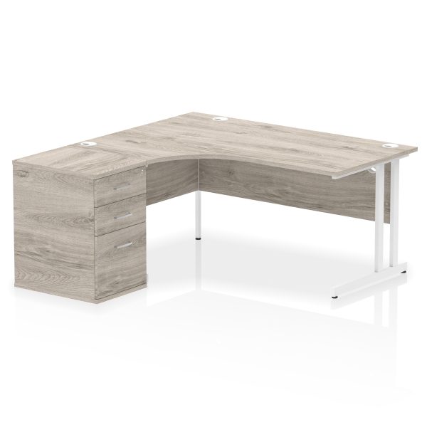 Pulse 1600mm Cantilever Left Crescent Desk Workstation - Image 9