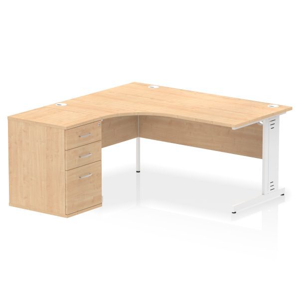 Pulse 1600mm Cable Managed Left Crescent Desk Workstation - Image 15