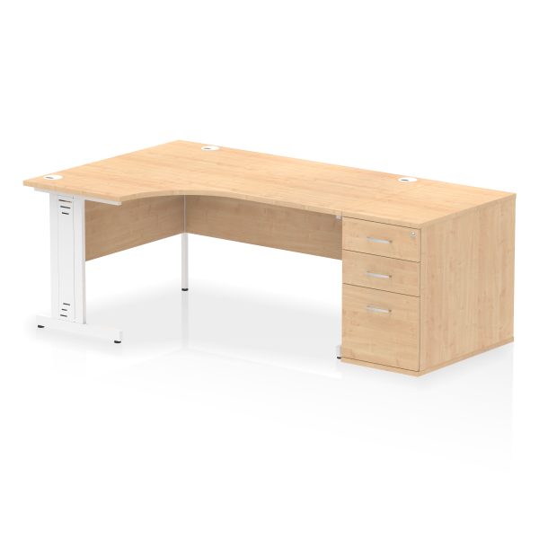 Pulse 1600mm Cable Managed Left Crescent Desk Workstation - Image 18