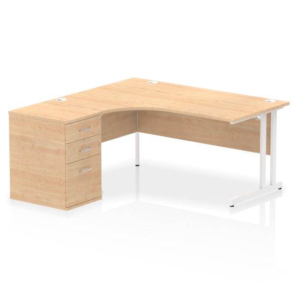 Pulse 1600mm Cantilever Left Crescent Desk Workstation - Image 15