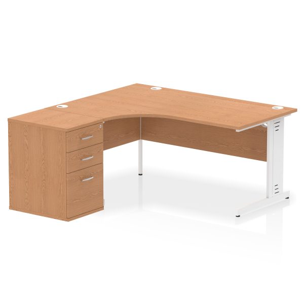 Pulse 1600mm Cable Managed Left Crescent Desk Workstation - Image 21