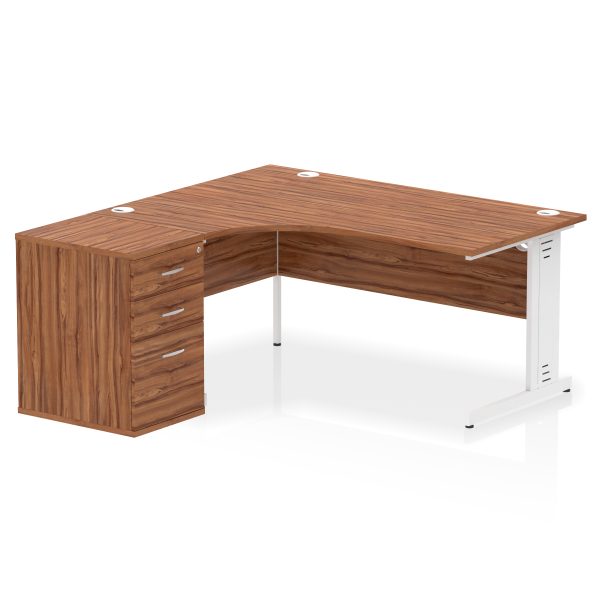 Pulse 1600mm Cable Managed Left Crescent Desk Workstation - Image 27