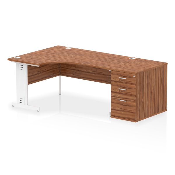 Pulse 1600mm Cable Managed Left Crescent Desk Workstation - Image 30