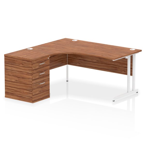 Pulse 1600mm Cantilever Left Crescent Desk Workstation - Image 27