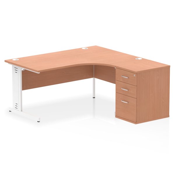 Pulse 1600mm Cable Managed Right Crescent Desk Workstation - Image 3