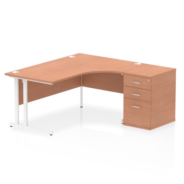 Pulse 1600mm Cantilever Right Crescent Desk Workstation - Image 3