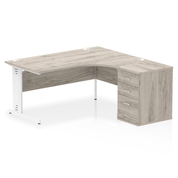Pulse 1600mm Cable Managed Right Crescent Desk Workstation - Image 9
