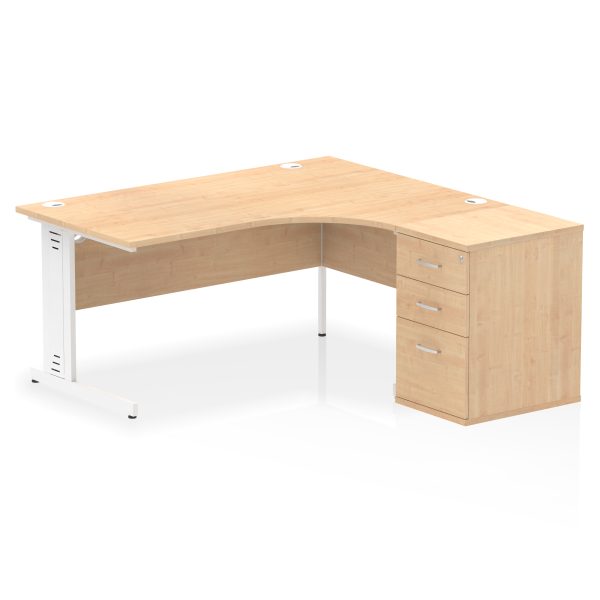 Pulse 1600mm Cable Managed Right Crescent Desk Workstation - Image 15