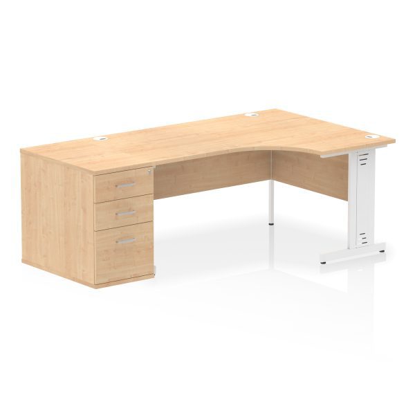 Pulse 1600mm Cable Managed Right Crescent Desk Workstation - Image 18