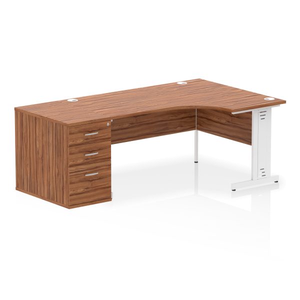 Pulse 1600mm Cable Managed Right Crescent Desk Workstation - Image 30