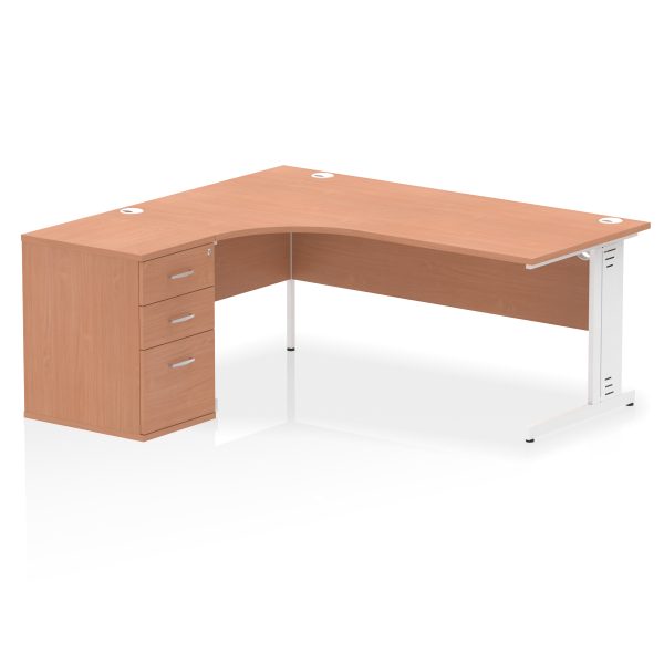 Pulse 1800mm Cable Managed Left Crescent Desk Workstation - Image 3