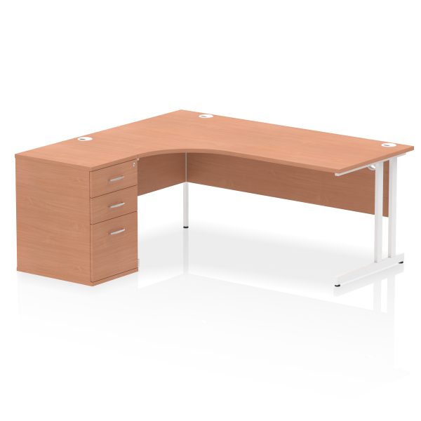 Pulse 1800mm Cantilever Left Crescent Desk Workstation - Image 3