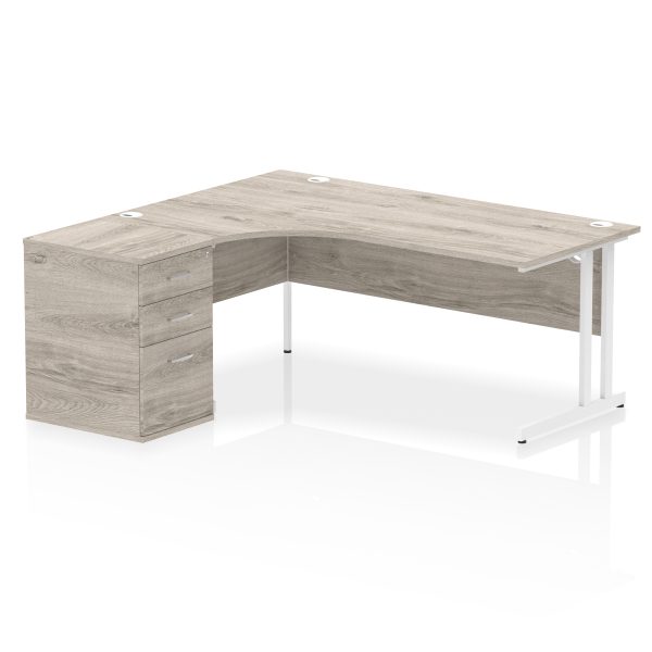 Pulse 1800mm Cantilever Left Crescent Desk Workstation - Image 9
