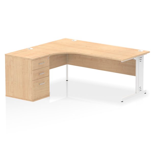 Pulse 1800mm Cable Managed Left Crescent Desk Workstation - Image 15