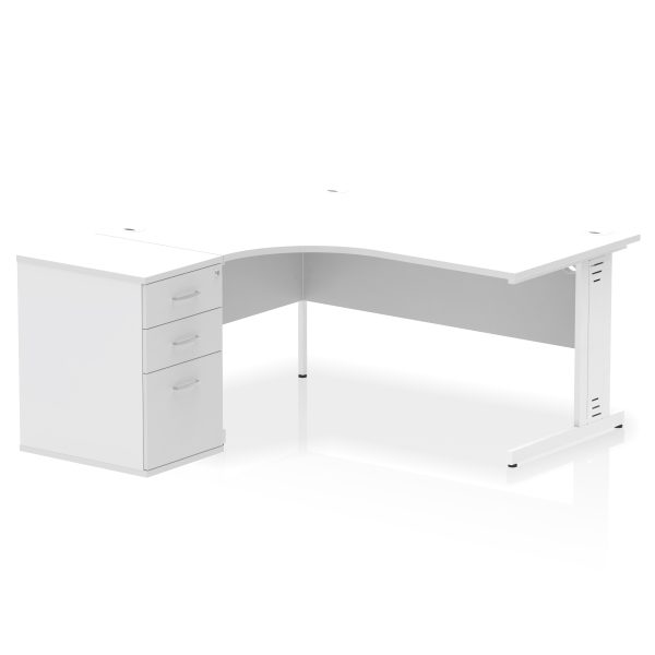 Pulse 1600mm Cable Managed Left Crescent Desk Workstation - Image 33