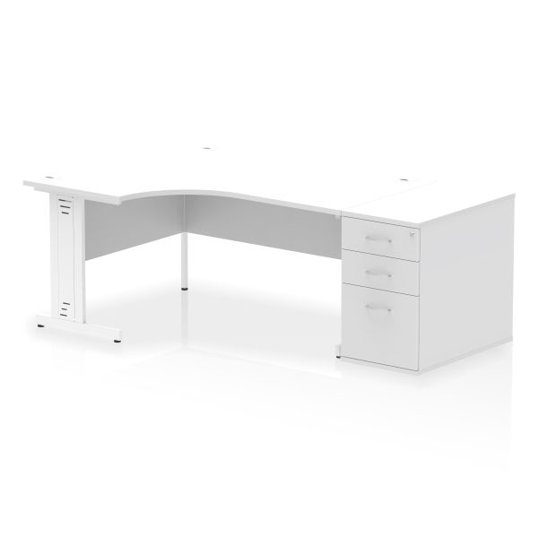 Pulse 1600mm Cable Managed Left Crescent Desk Workstation - Image 36