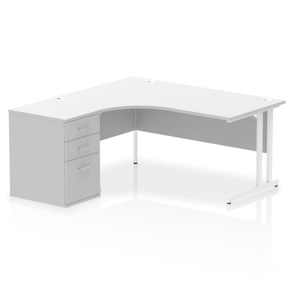 Pulse 1600mm Cantilever Left Crescent Desk Workstation - Image 33