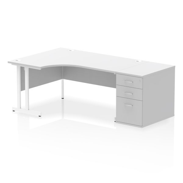 Pulse 1600mm Cantilever Left Crescent Desk Workstation - Image 36