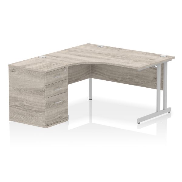 Pulse 1400mm Cantilever Left Crescent Desk Workstation - Image 7