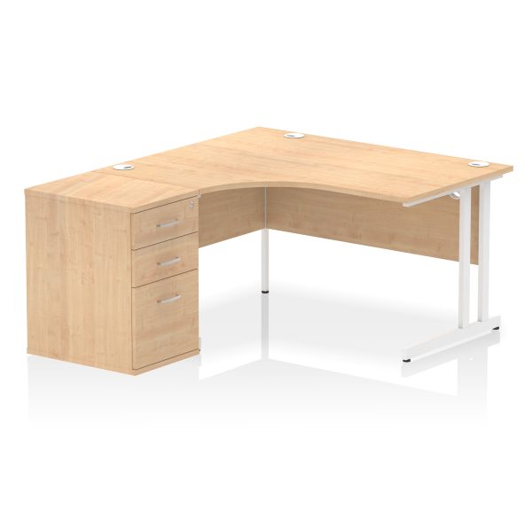 Pulse 1400mm Cantilever Left Crescent Desk Workstation - Image 14
