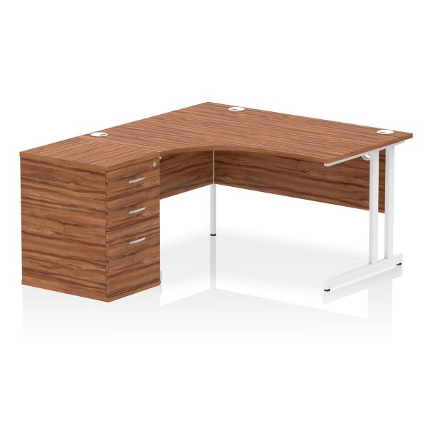 Pulse 1400mm Cantilever Left Crescent Desk Workstation - Image 26