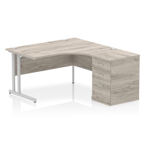 Pulse 1400mm Cantilever Right Crescent Desk Workstation - Image 7