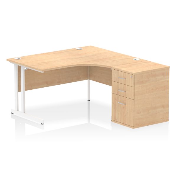 Pulse 1400mm Cantilever Right Crescent Desk Workstation - Image 14