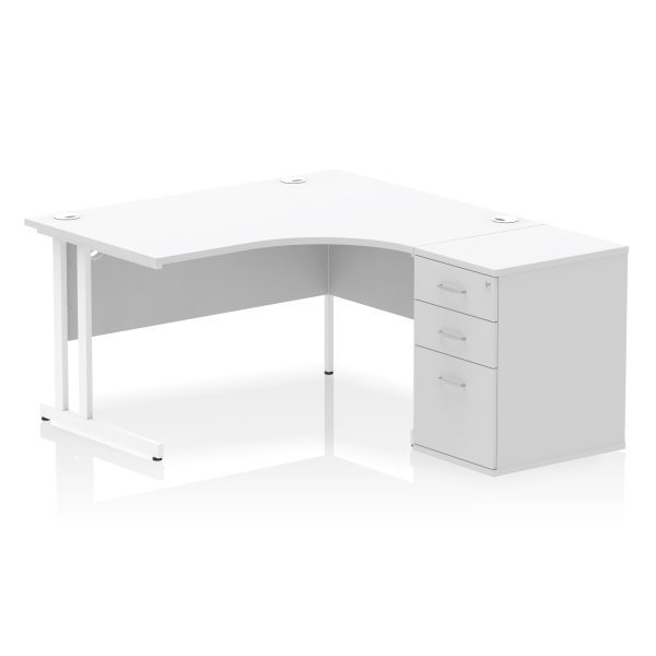 Pulse 1400mm Cantilever Right Crescent Desk Workstation - Image 32