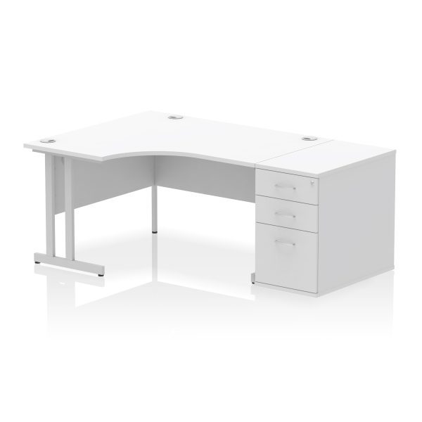 Pulse 1400mm Cantilever Left Crescent Desk Workstation - Image 34