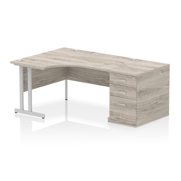 Pulse 1400mm Cantilever Left Crescent Desk Workstation - Image 10